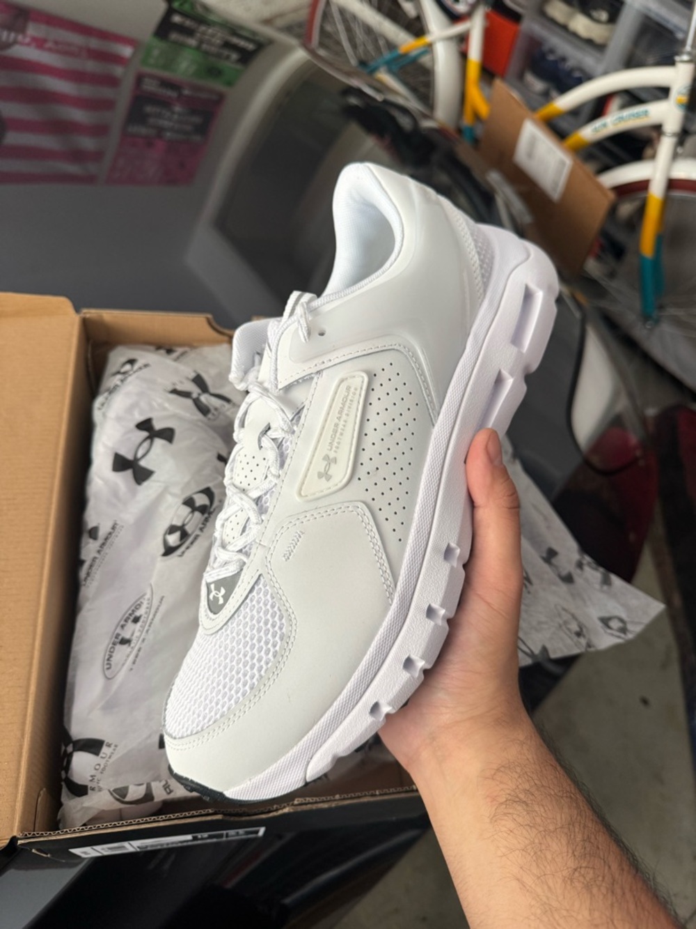 Under Armour White Performance Training Sneakers
